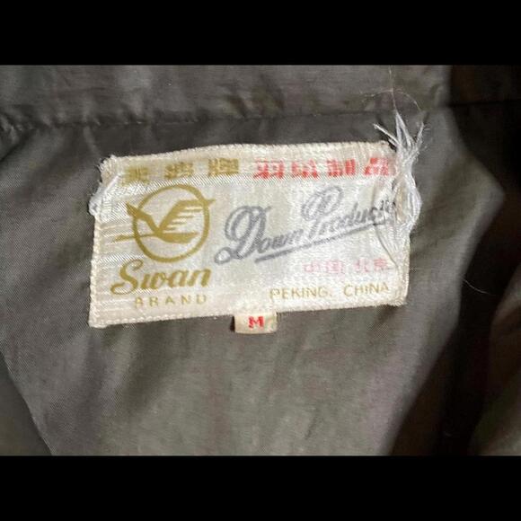 1970's Dagger Collar Down Puffer Vest from Swan Brown + Orange size M/L - Picture 9 of 10